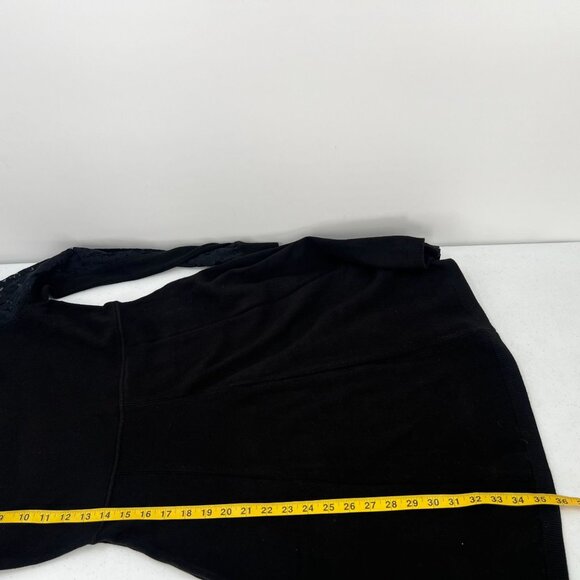 NWT Eliza J M Black Lace Sleeve Sweater Dress A-Line Knit Holiday Feminine - Picture 9 of 11